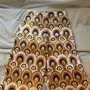 House of Harlow 1960 Wide Leg Pants with Pink, Brown, and Cream Arches